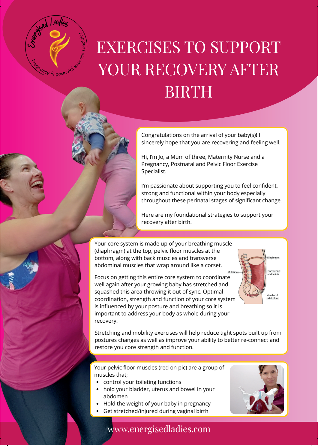 Postpartum Exercise Card – Created by Jo Hartley