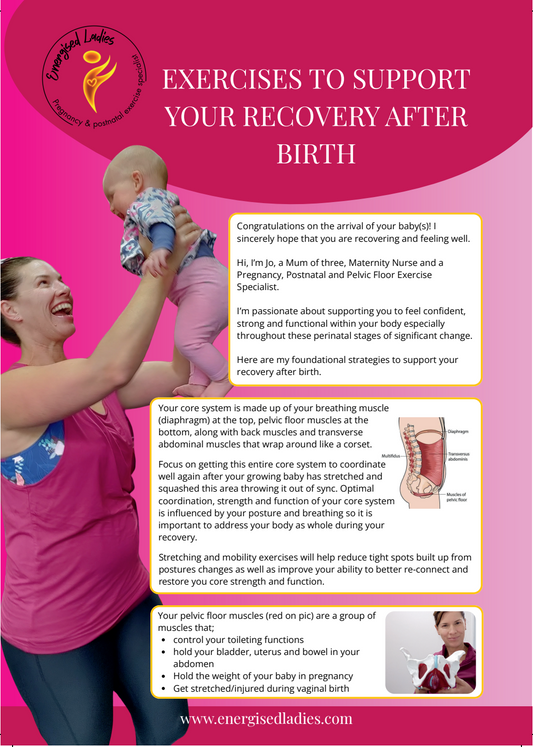 Postpartum Exercise Card – Created by Jo Hartley